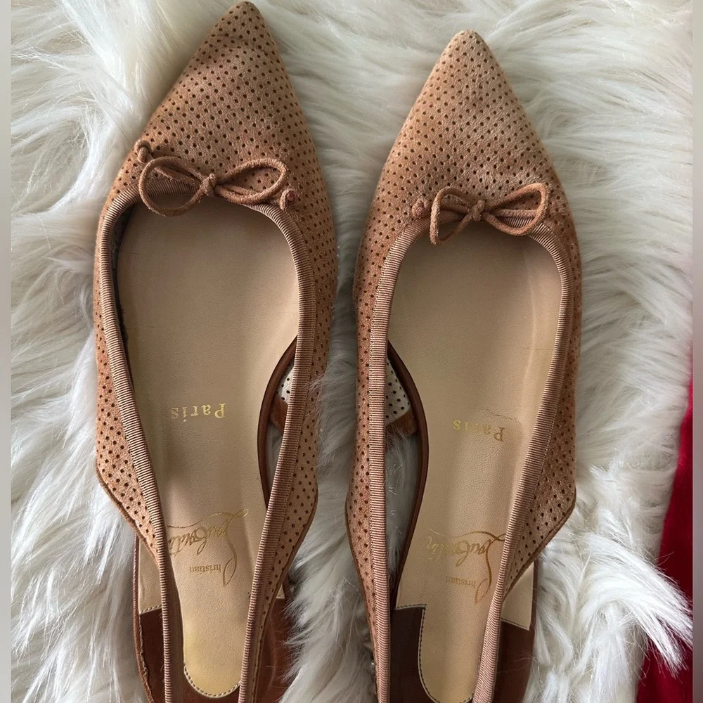 Christian Louboutin Brown Perforated Heels - Picture 2 of 8